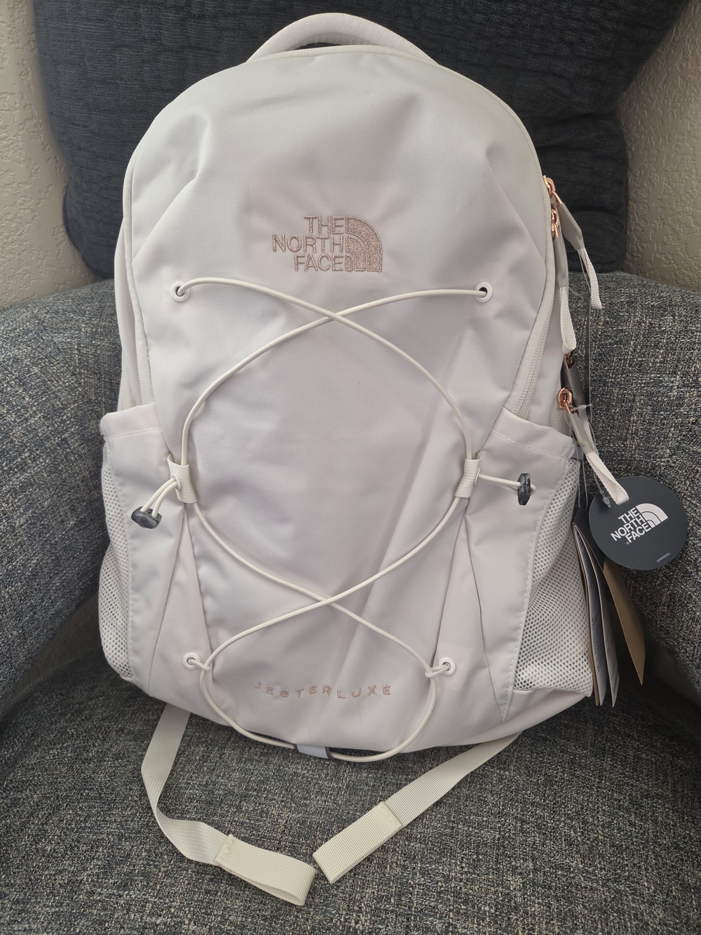 The North Face Women's Jester Lite Backpack — Light Cream with Rose Gold Accents